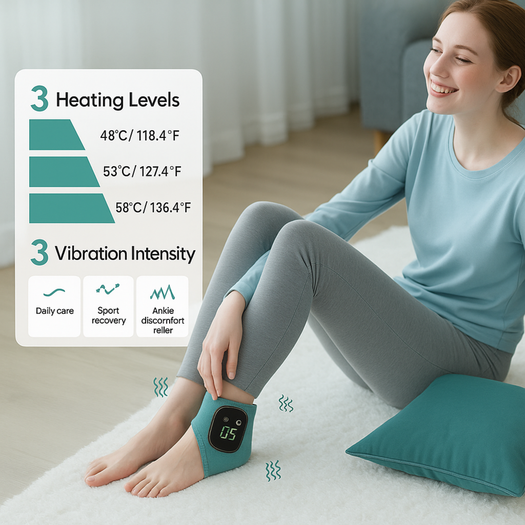 Foot Massager, 3 in 1 Foot Massager, Portable Cordless Ankle Heating Pad for Sprained