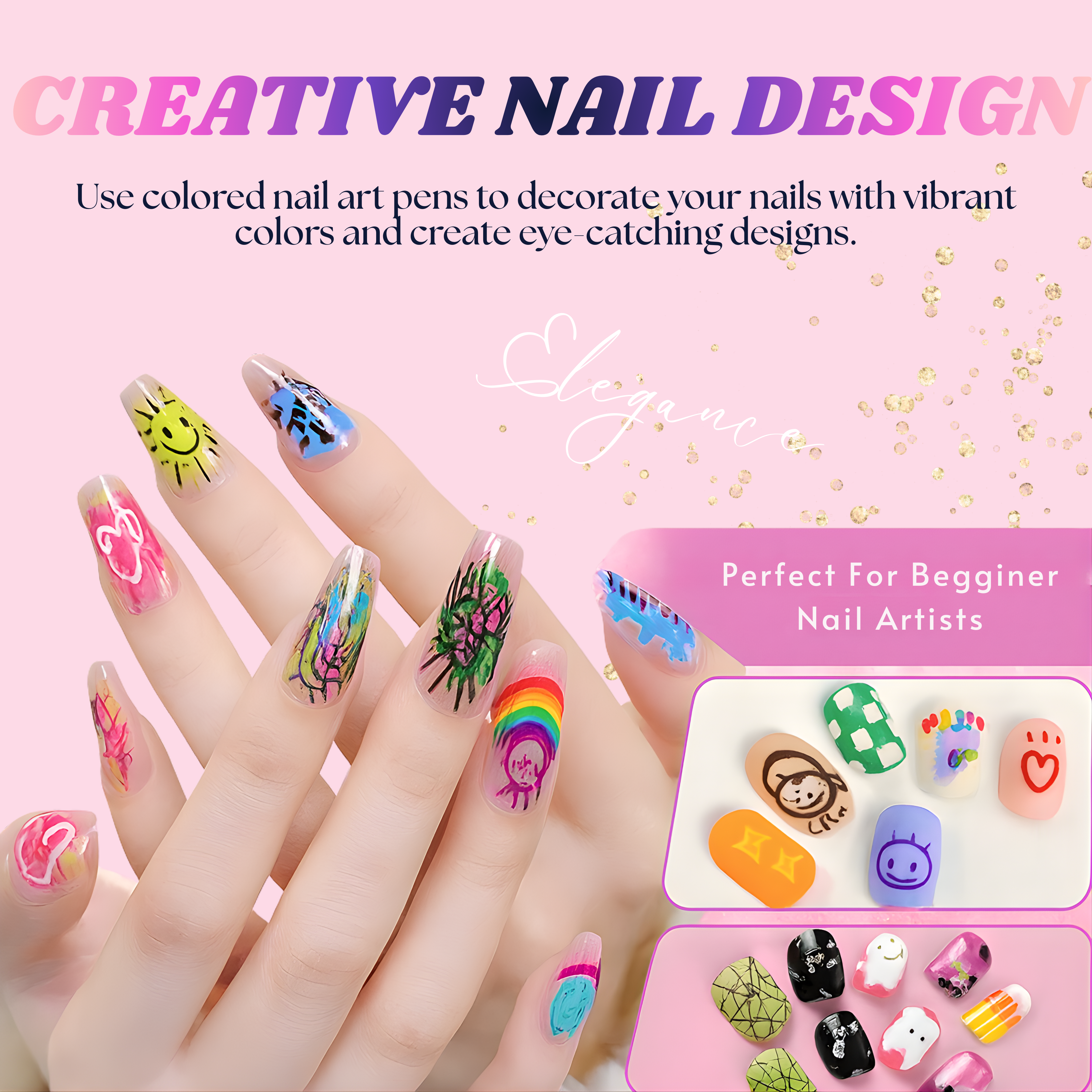 12 Colors Nail Art Pens Set For Beginner and Professional Nail Artists