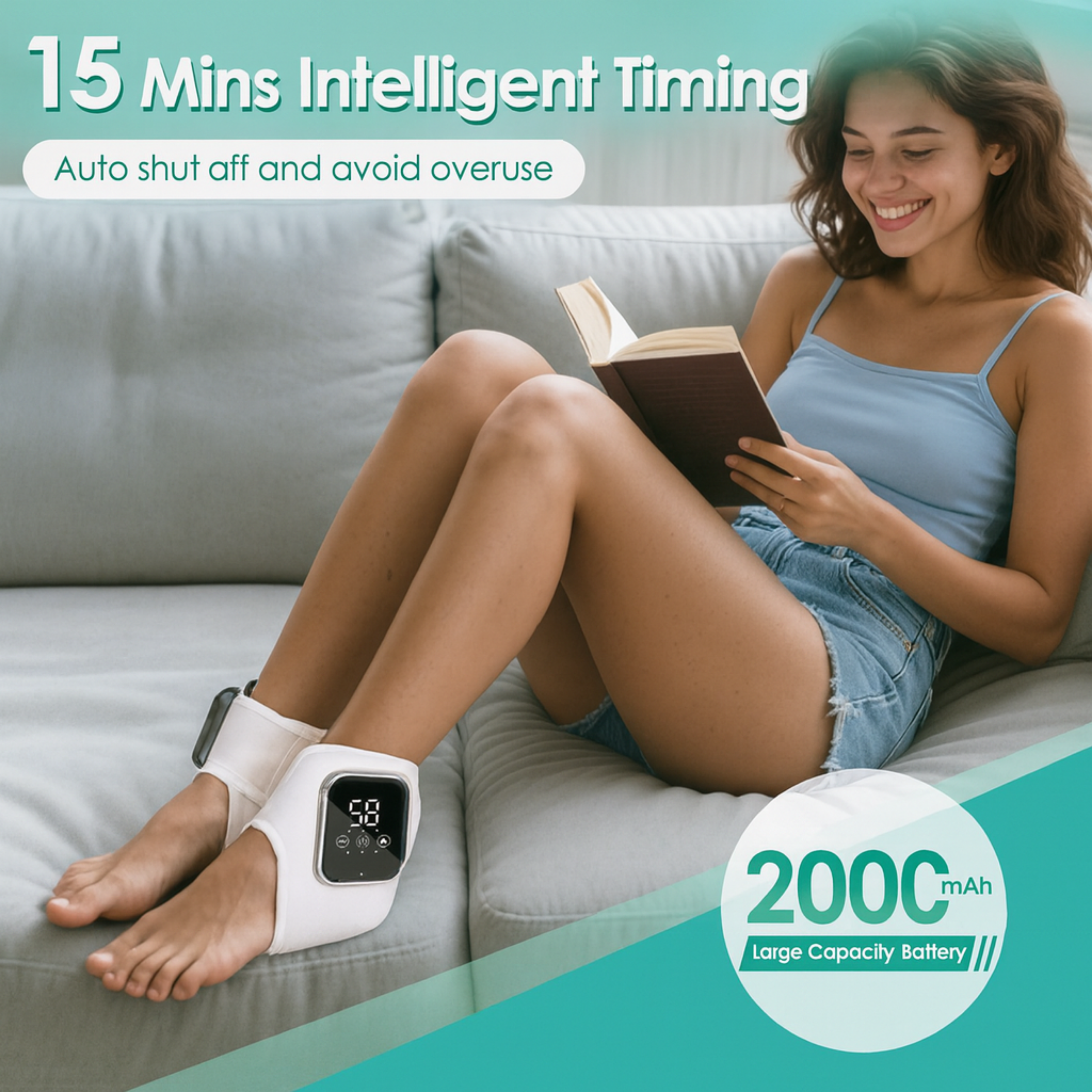 Foot Massager, 3 in 1 Foot Massager, Portable Cordless Ankle Heating Pad for Sprained