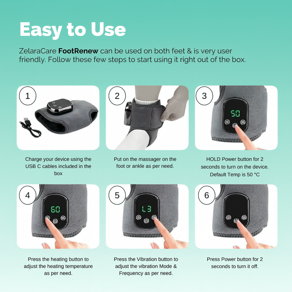 Foot Massager, 3 in 1 Foot Massager, Portable Cordless Ankle Heating Pad for Sprained